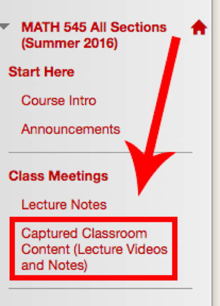 link to captured classroom content